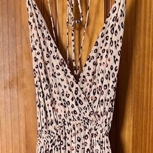 Blue Life Planet Blue Life Leopard Print High/Low Maxi Dress XS